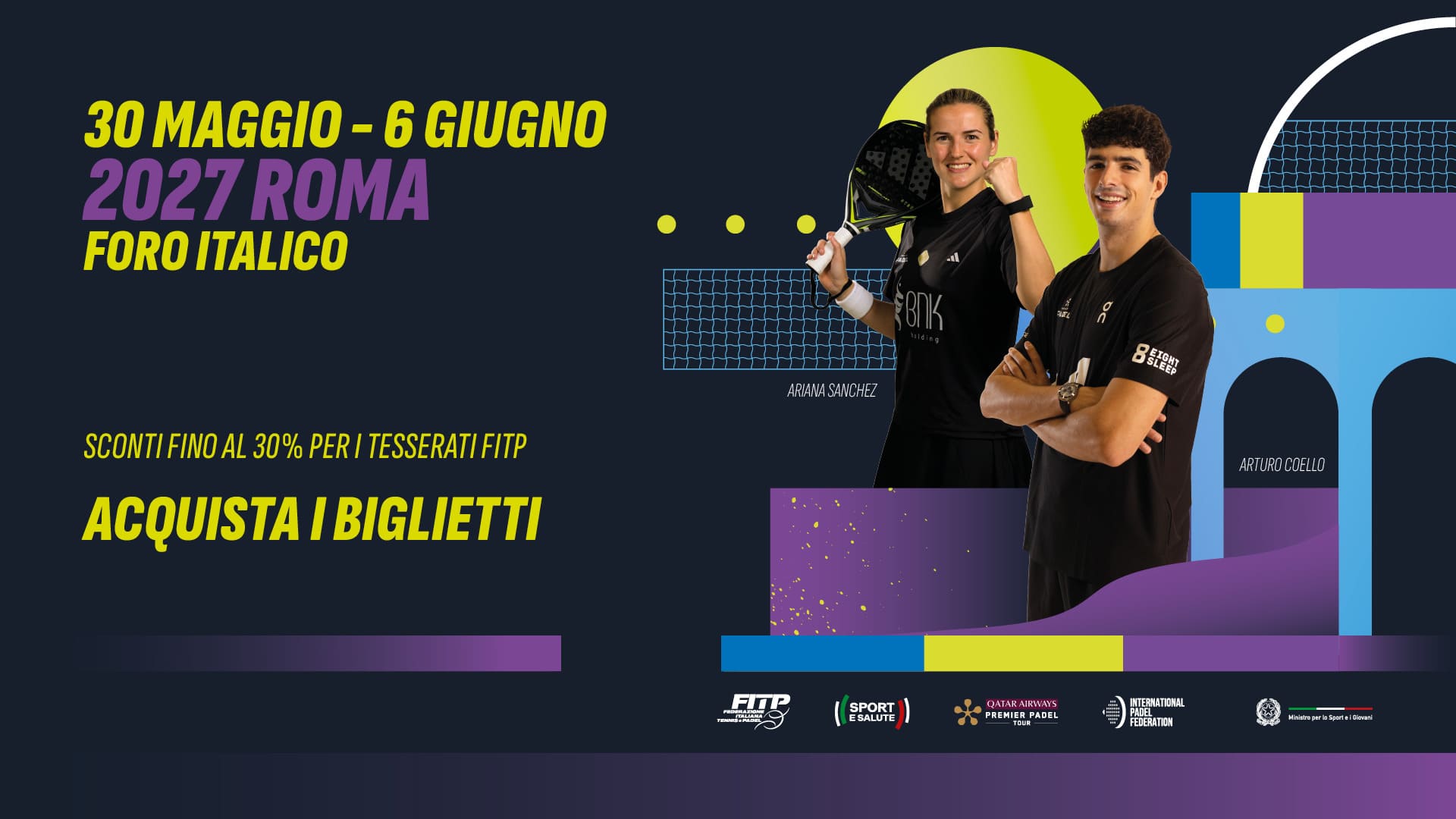 BNL Italy Major Premier Padel 2027 – Acquista i biglietti